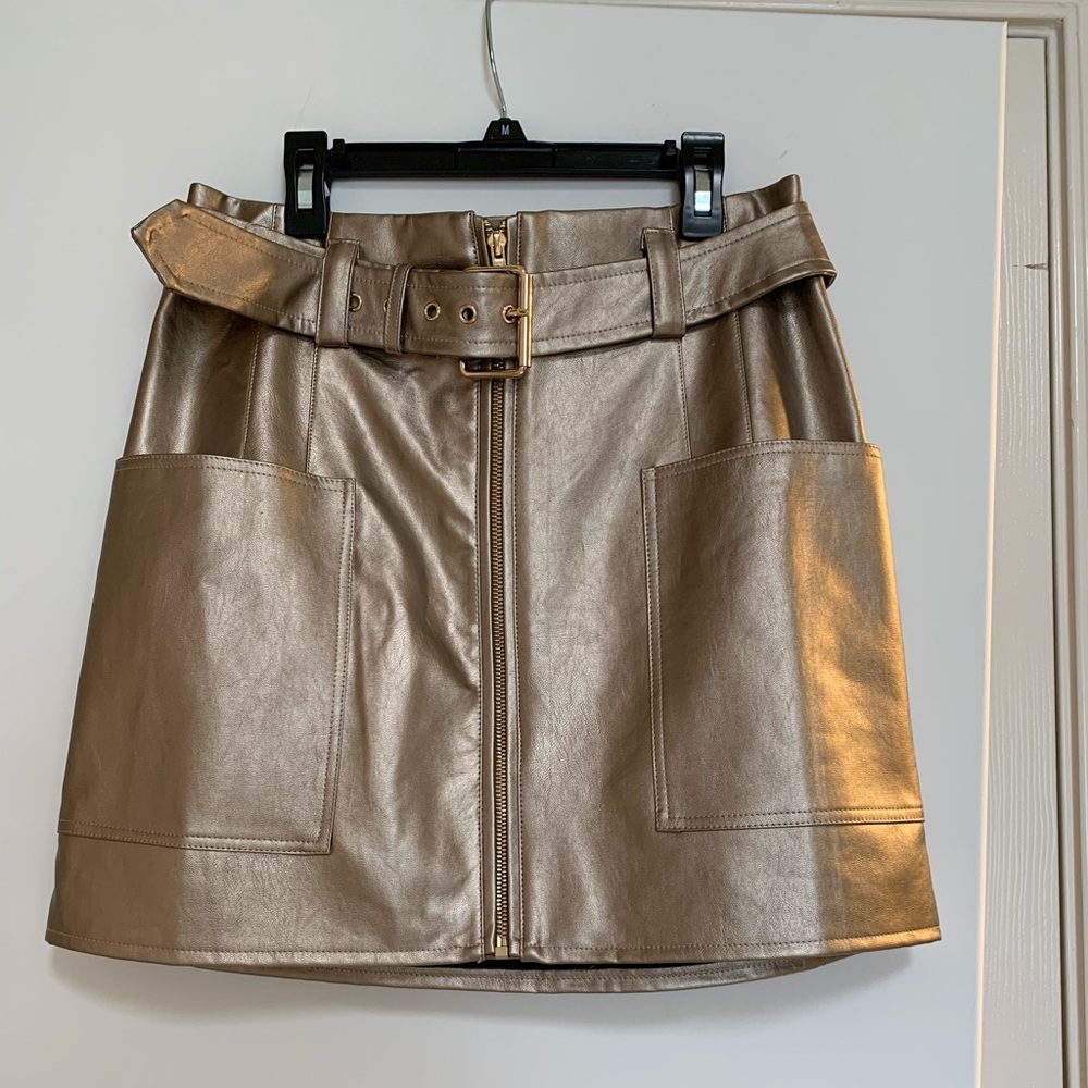 Bronze Leather Promesa skirt Sz S